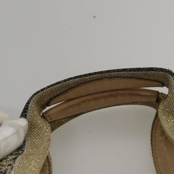 CHANEL Hand Bag Coated Canvas Gold Tone CC Auth 107865 - Picture 12 of 16